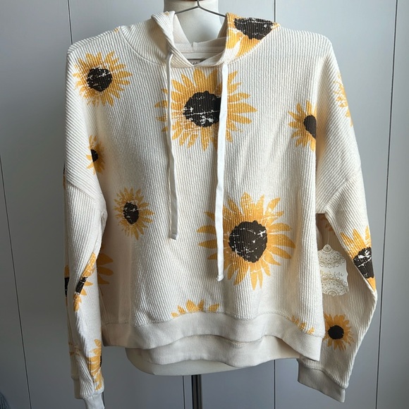Altar’d state sunflower ribbed hoodie NWT - Picture 1 of 3